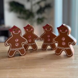 Set of Wooden Gingerbread Figures
